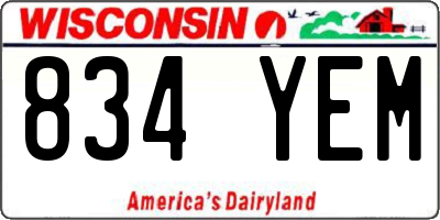 WI license plate 834YEM
