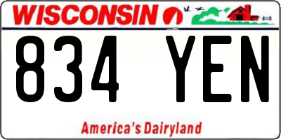 WI license plate 834YEN