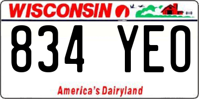 WI license plate 834YEO