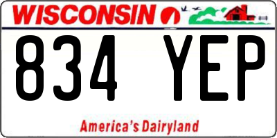 WI license plate 834YEP