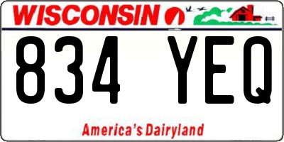 WI license plate 834YEQ