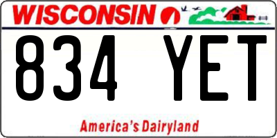 WI license plate 834YET