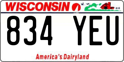 WI license plate 834YEU