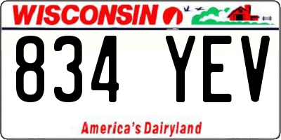 WI license plate 834YEV