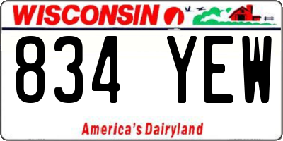 WI license plate 834YEW