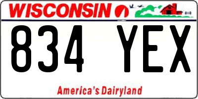 WI license plate 834YEX