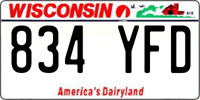 WI license plate 834YFD