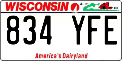 WI license plate 834YFE