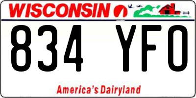 WI license plate 834YFO