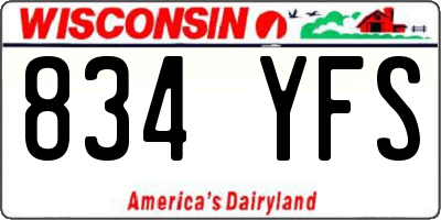 WI license plate 834YFS