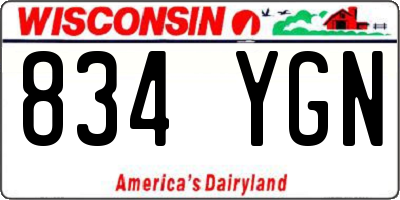 WI license plate 834YGN