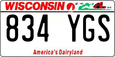 WI license plate 834YGS