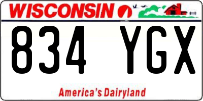WI license plate 834YGX