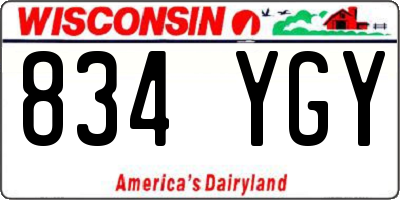 WI license plate 834YGY