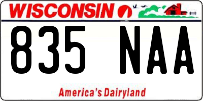 WI license plate 835NAA