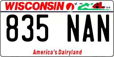 WI license plate 835NAN