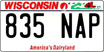 WI license plate 835NAP