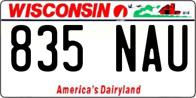 WI license plate 835NAU