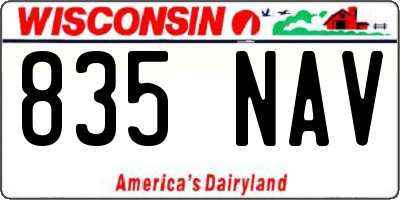 WI license plate 835NAV