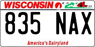 WI license plate 835NAX