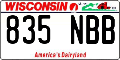 WI license plate 835NBB