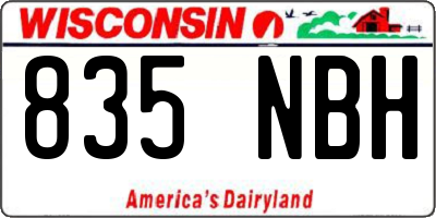 WI license plate 835NBH