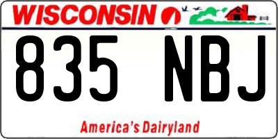 WI license plate 835NBJ