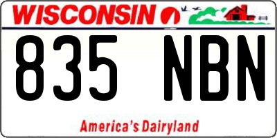 WI license plate 835NBN