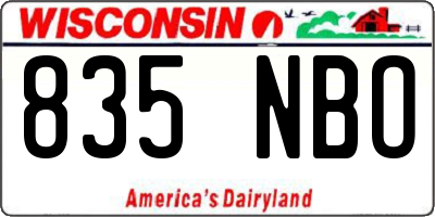 WI license plate 835NBO