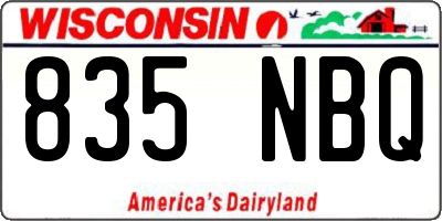 WI license plate 835NBQ