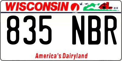 WI license plate 835NBR