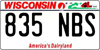 WI license plate 835NBS