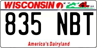 WI license plate 835NBT