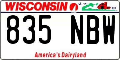 WI license plate 835NBW