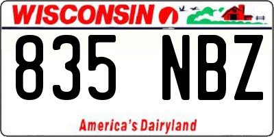 WI license plate 835NBZ