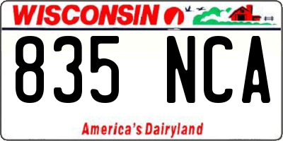 WI license plate 835NCA