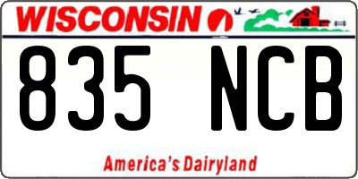 WI license plate 835NCB