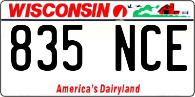 WI license plate 835NCE