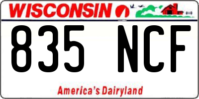 WI license plate 835NCF