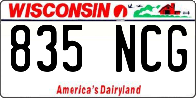 WI license plate 835NCG