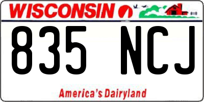 WI license plate 835NCJ
