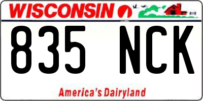 WI license plate 835NCK