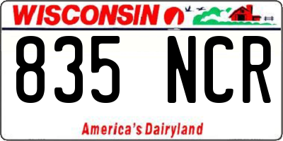 WI license plate 835NCR