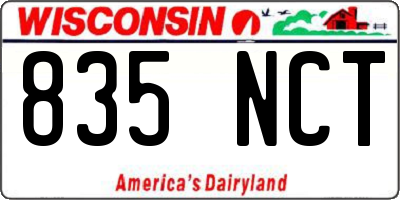 WI license plate 835NCT