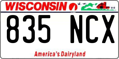 WI license plate 835NCX