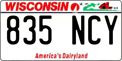 WI license plate 835NCY