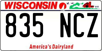 WI license plate 835NCZ
