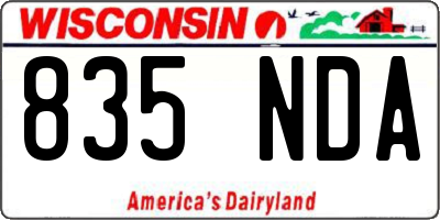 WI license plate 835NDA