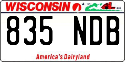 WI license plate 835NDB
