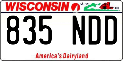 WI license plate 835NDD